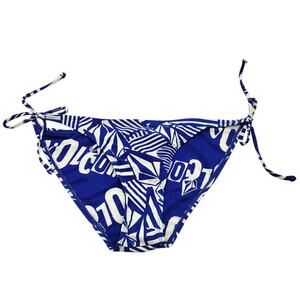 Volcom Blue & White Geometric Pattern Adjustable Side Bikini Bottoms Women's L